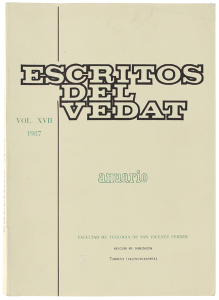 ESCRITOS DEL VEDAT. Anuario Vol. XVII - 1987.