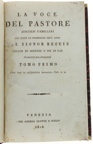 LA VOCE DEL PASTORE. Discorsi familiari per tutte le domeniche …