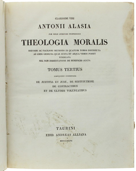 THEOLOGIA MORALIS breviori ac faciliori methodo in quattuor tomos distributa …