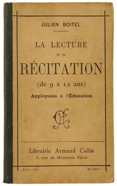 LA LECTURE ET LA RECITATION (de 9 à 12 ans) …
