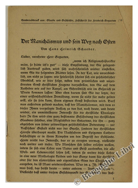 DER MANICHÄISMUS UND SEIN WEG NACH OSTEN.