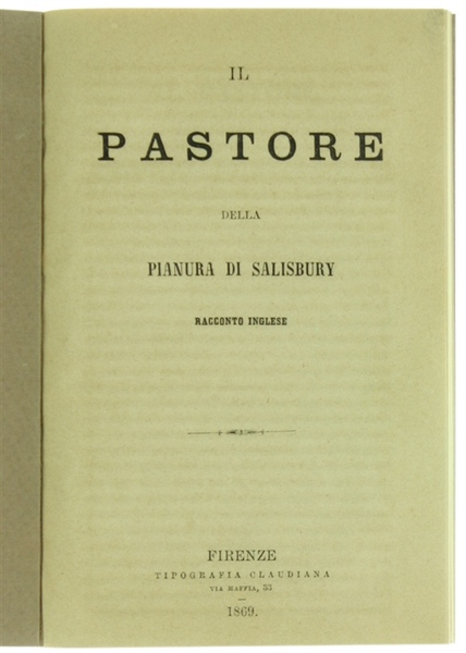 IL PASTORE DELLA PIANURA DI SALISBURY. Racconto inglese.