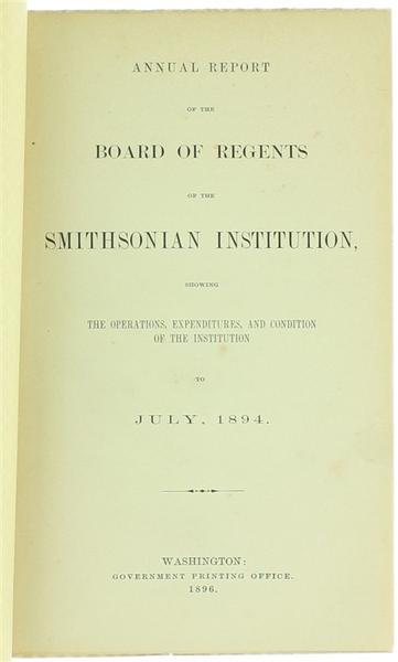 REPORT OF S.P.LANGLEY, SECRETARY OF THE SMITHSONIAN INSTITUTION, FOR THE …