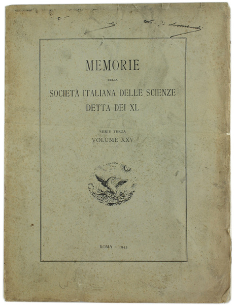 MEMORIE DELLA SOCIETA' ITALIANA DELLE SCIENZE detta dei XL. Serie …