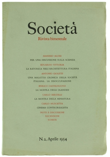 SOCIETA' - Rivista bimestrale. Anno X n. 2.
