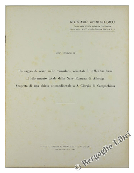 UN SAGGIO DI SCAVO NELLE "INSULAE" ORIENTALI DI ALBINTIMILIUM - …