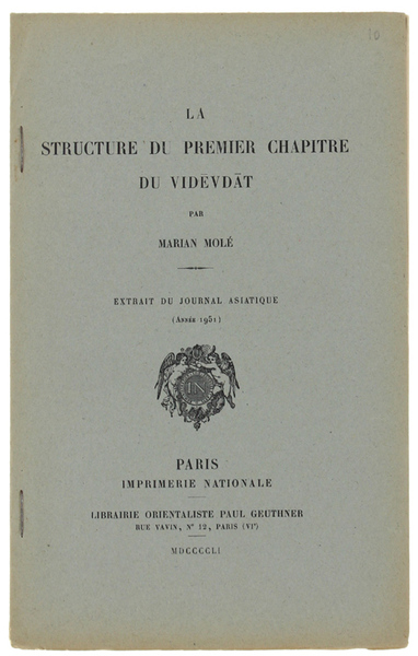 LA STRUCTURE DU PREMIER CHAPITRE DU VIDEVDAT. (Extrait du Journal …