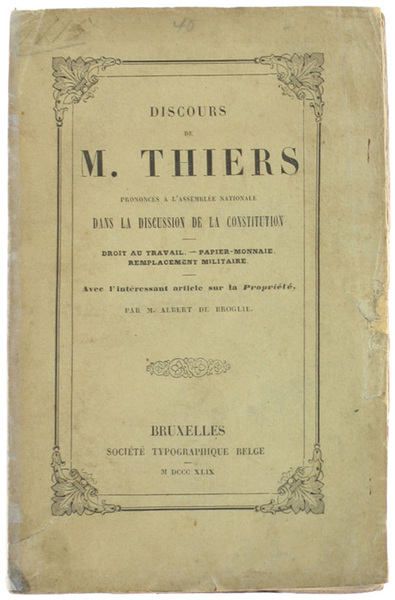 DISCOURS DE M. THIERS prononcés à l'Assemblée Nationale dans la …