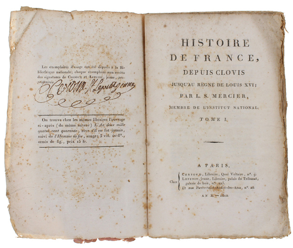 HISTOIRE DE FRANCE, DEPUIS CLOVIS JUSQU'AU REGNE DE LOUIS XVI …