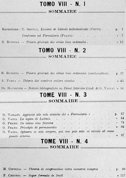 REVUE DE MATHEMATIQUES (Rivista di Matematica). Tome VIII - n. …