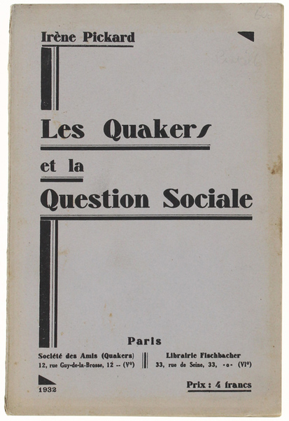LES QUACKERS ET LA QUESTION SOCIALE.