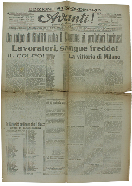 UN COLPO DI GIOLITTI RUBA IL COMUNE AI PROLETARI TORINESI. …