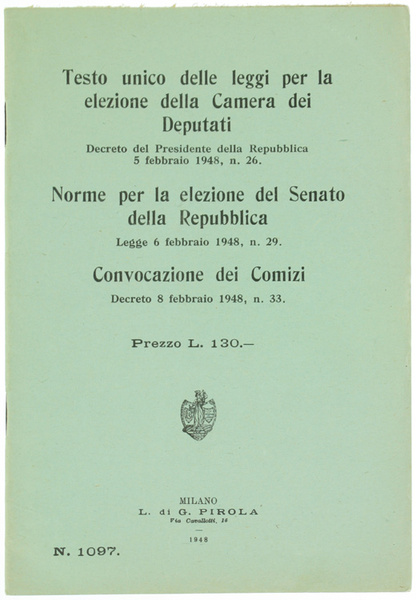 TESTO UNICO DELLE LEGGI PER LA ELEZIONE DELLA CAMERA DEI …