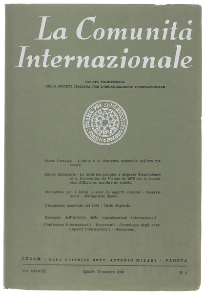 LA COMUNITA' INTERNAZIONALE - 1983 N. 4
