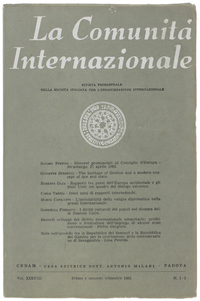 LA COMUNITA' INTERNAZIONALE - 1983 N. 1-2