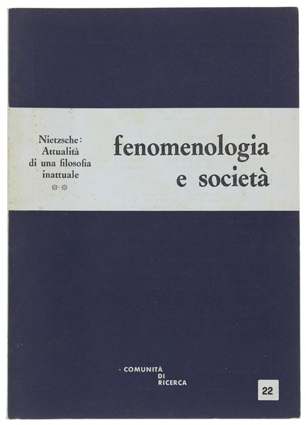 FENOMENOLOGIA E SOCIETA'. Anno VI - giugno 1983 - n. …