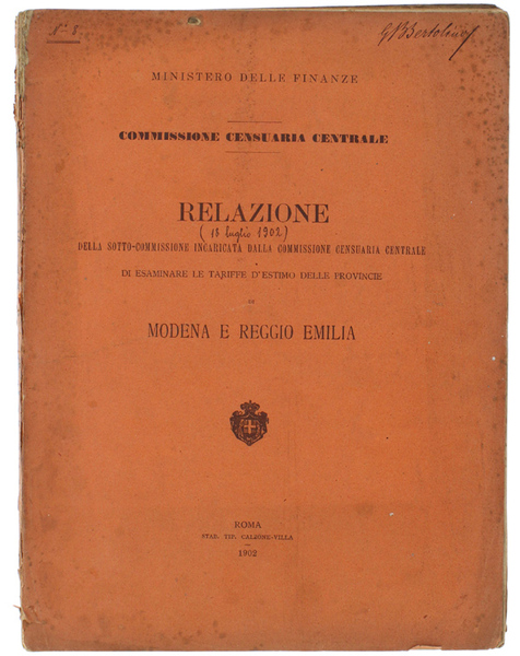 MODENA E REGGIO EMILIA: RELAZIONE DELLA SOTTO-COMMISSIONE INCARICATA DALLA COMMISSIONE …