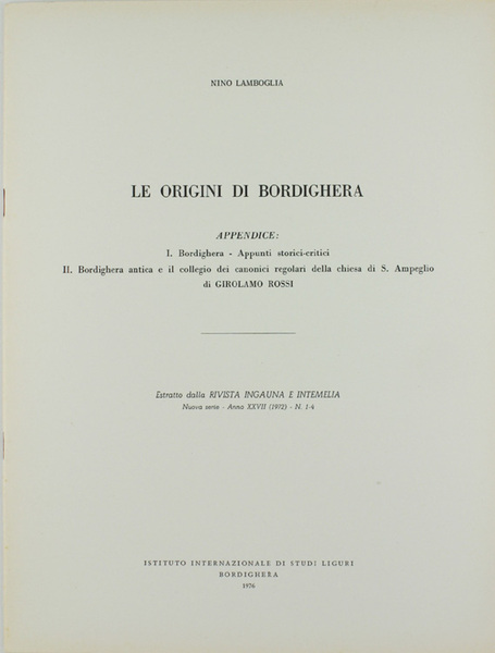 LE ORIGINI DI BORDIGHERA.