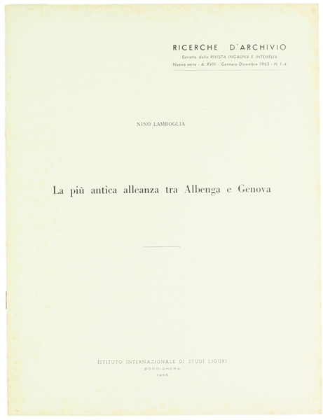 LA PIU' ANTICA ALLEANZA TRA ALBENGA E GENOVA.