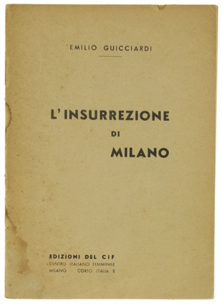 L'INSURREZIONE DI MILANO. Frammento del Poemetto "La Novena de San …