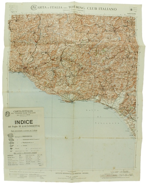 CALTANISSETTA. Foglio 55 della CARTA D'ITALIA del T.C.I. alla scala …