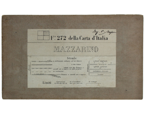 MAZZARINO. Foglio N° 272 della Carta d'Italia. Scala 1:50.000. Longitudine …
