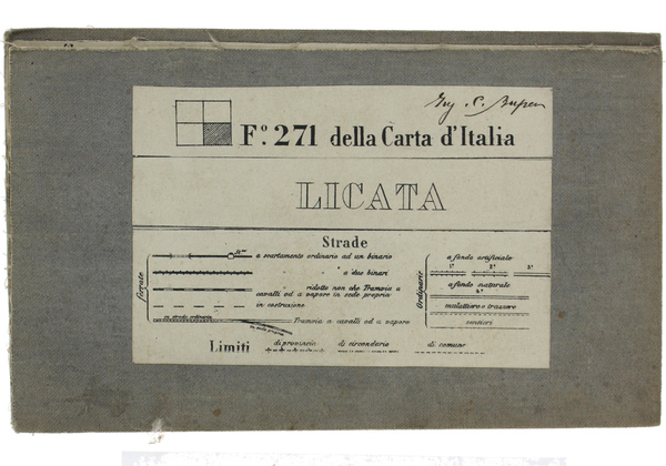 LICATA. Foglio N° 271 della Carta d'Italia. Scala 1:50.000. Longitudine …