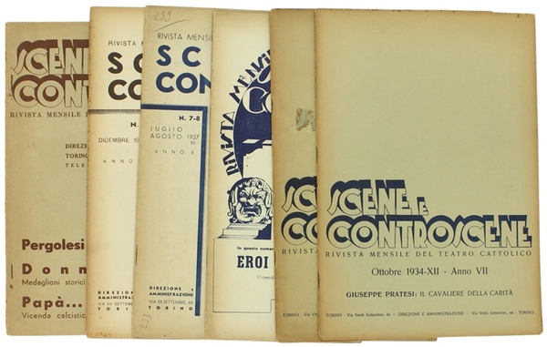 SCENE E CONTROSCENE. Rivista mensile del teatro cattolico. Lotto di …