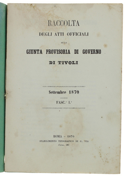 RACCOLTA DEGLI ATTI OFFICIALI DELLA GIUNTA PROVISORIA DI GOVERNO DI …
