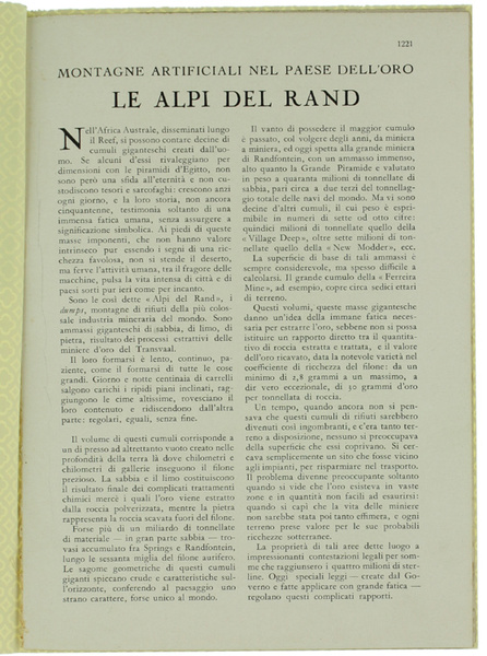LE ALPI DEL RAND. Montagne artificiali nel paese dell'oro.