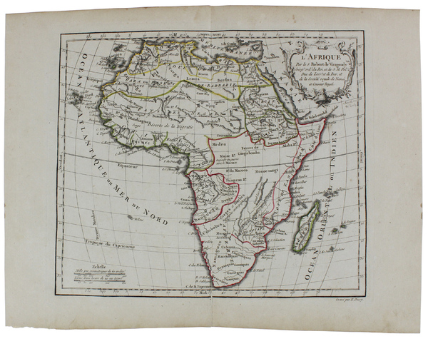 L'AFRIQUE. [Original copper engraved map, 1778]