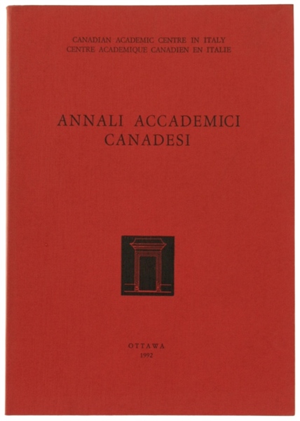 ANNALI ACCADEMICI CANADESI. Volume VIII.