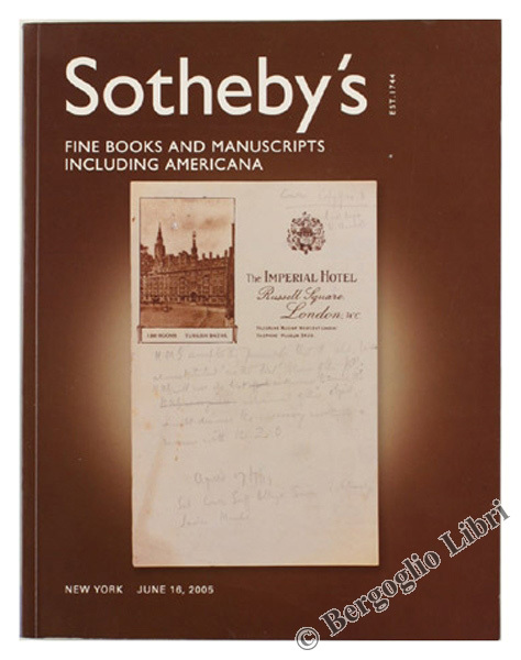 FINE BOOKS AND MANUSCRIPTS INCLUDING AMERICANA.