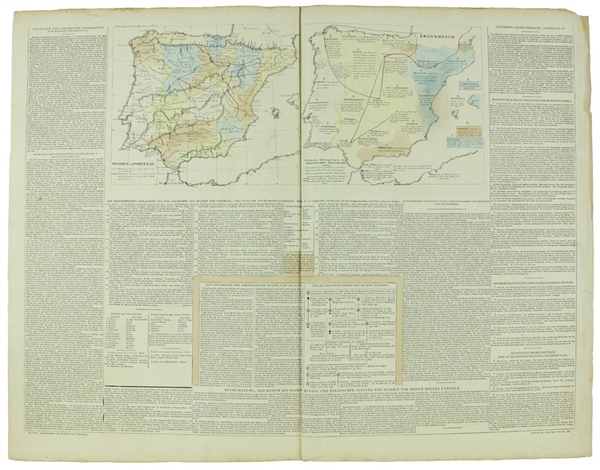 SPANIEN u. PORTUGAL - POLITISCHE BILDUNGSKARTE DER SPANISCHEN MONARCHIE. Historisch-geographisc-genealogischer …