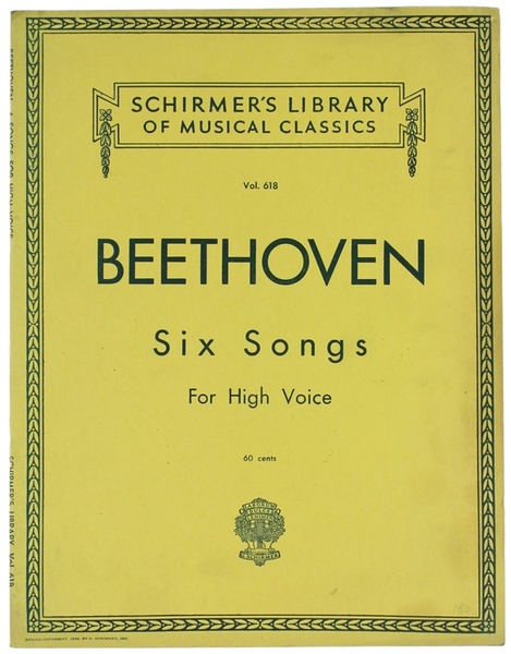 SIX SONGS FOR HIGH VOICE.