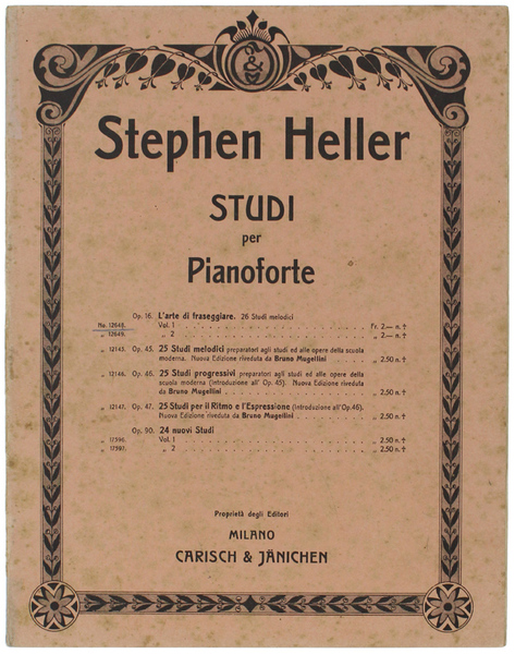 STUDI PER PIANOFORTE. L'ARTE DI DITEGGIARE - 26 Studi melodici. …