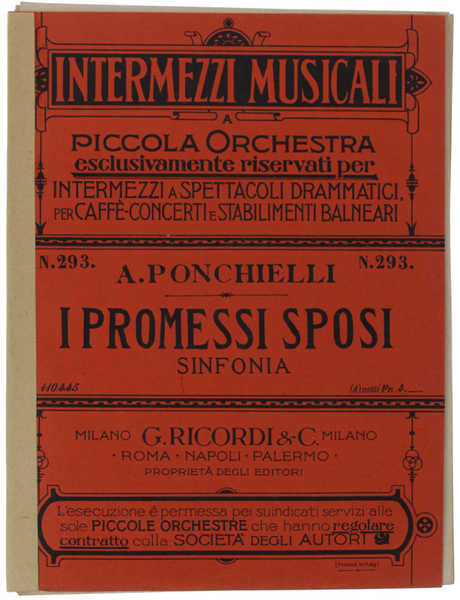 I PROMESSI SPOSI - SINFONIA. Riduzione per piccola Orchestra di …