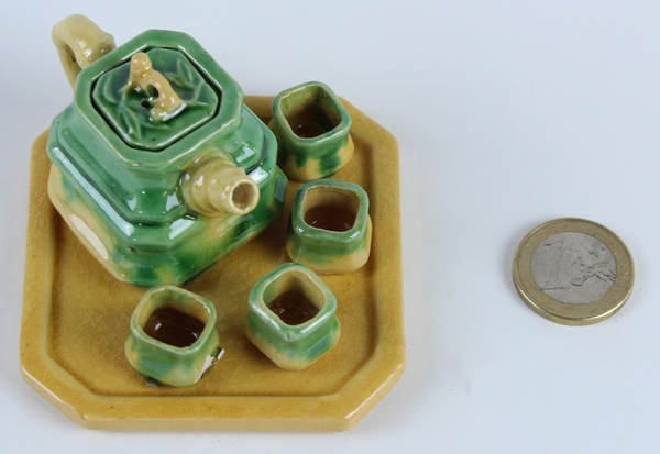 MINISERVIZIO CINESE DA THE IN CERAMICA BICOLORE (6 PEZZI) VINTAGE …