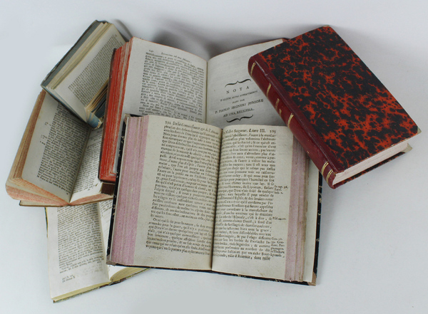 LIBRI ANTICHI: 6 volumi 1662-1829 con preziose legature in pelle/pergamena. …