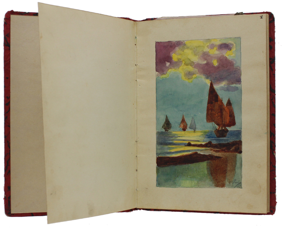 ALBUM RICORDO CON ACQUERELLI E DEDICHE MANOSCRITTE - 1935.