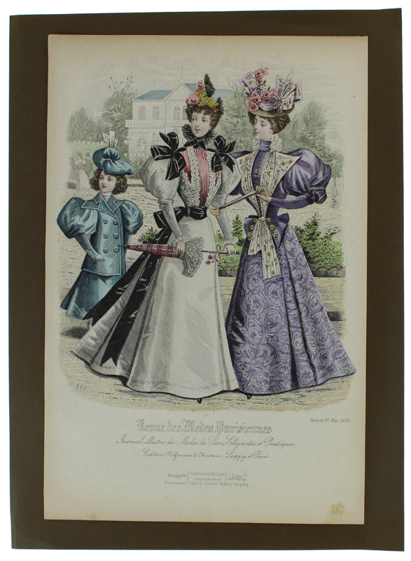 ANCIENNE GRAVURE LITHOGRAPHIE POLYCHROME DE MODE 19e Siècle - Revue …
