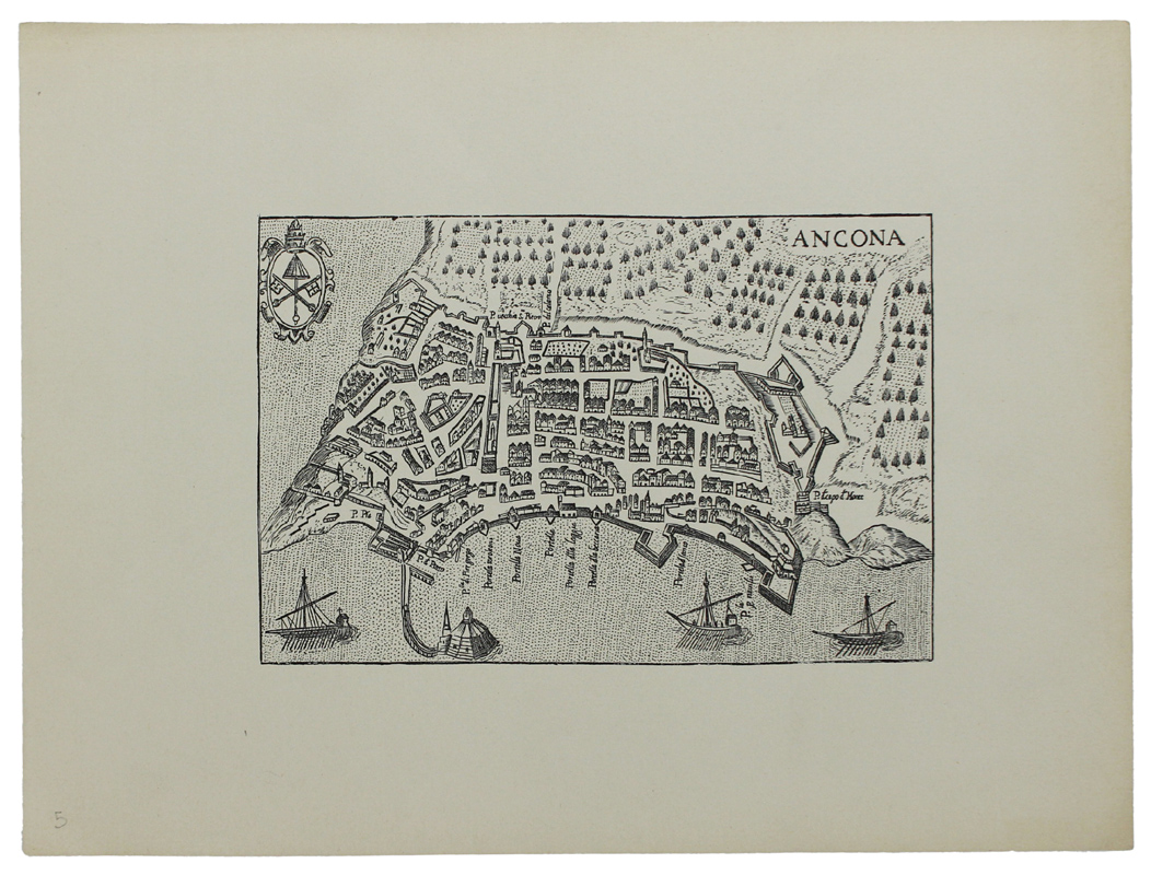 ANCONA: ANTICA MAPPA / VEDUTA - Ristampa anastatica (1970 ca.)