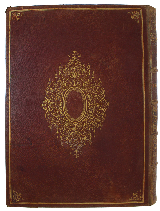 ANTICA COPERTINA LEGATURA ORIGINALE 1844 PIENA PELLE DECORATA ORO cm …