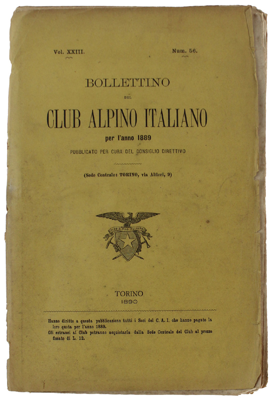 BOLLETTINO DEL CLUB ALPINO ITALIANO - Anno 1889. Vol.XXIII - …