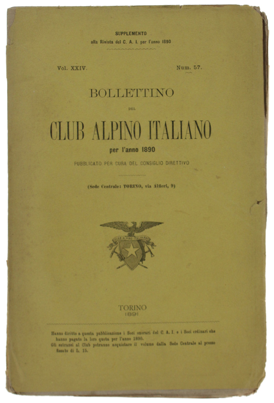 BOLLETTINO DEL CLUB ALPINO ITALIANO - Anno 1890. Vol.XXIV - …