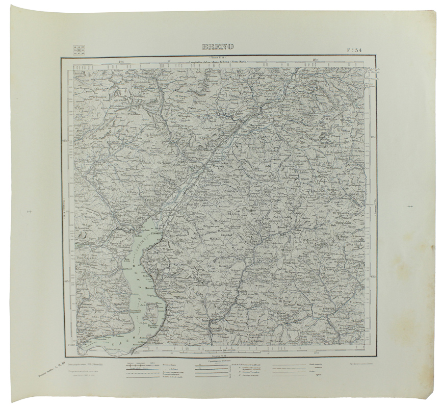BRENO. Foglio 34 della Carta Topografica del Regno d'Italia e …