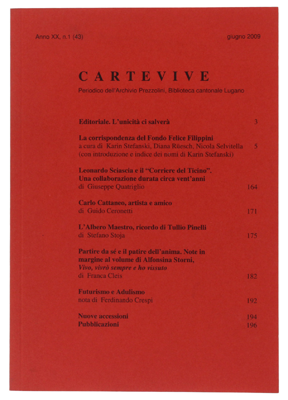 CARTEVIVE. Anno XX n. 1 (43) / giugno 2009