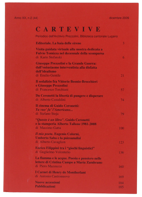 CARTEVIVE. Anno XX n. 2 (44) / dicembre 2009