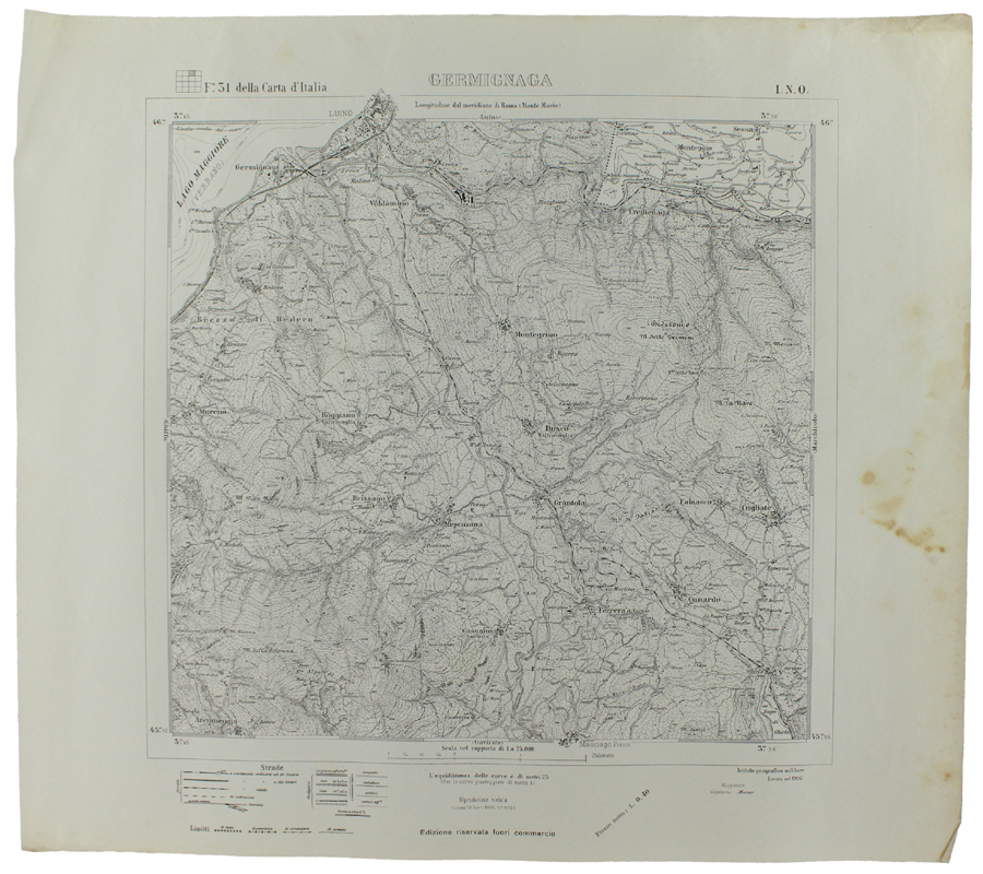 CERMIGNAGA. Foglio 31- i.N.O. della Carta d'Italia, scala di 1:25.000, …