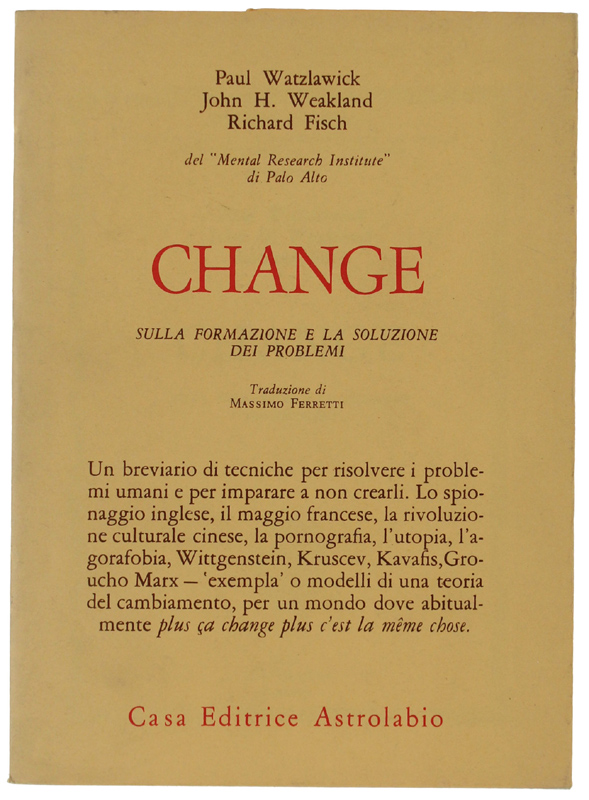 CHANGE. Sulla formazione e la soluzione dei problemi.